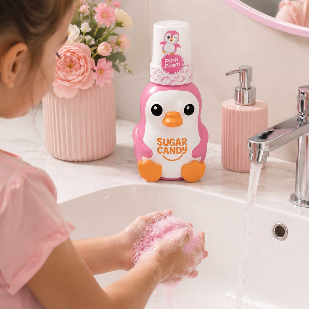 Renkli Köpük Sabun Strawberry Pink Milk Lolly 350 ml