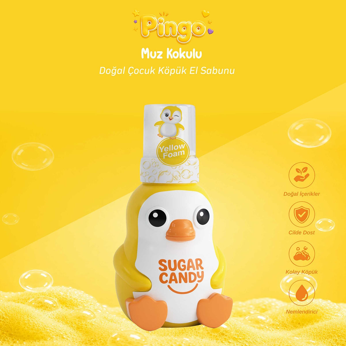 Renkli Köpük Sabun Muz Pop Pingo 350 ml